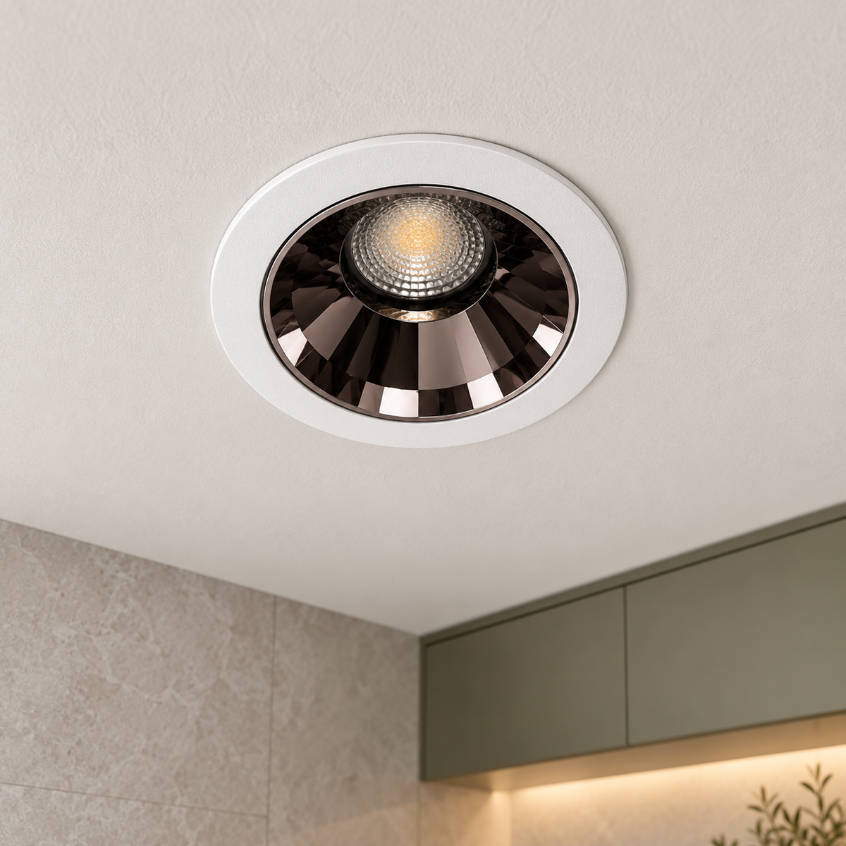 KOYAMA TOMATA recessed LED light - installed front-face close-up