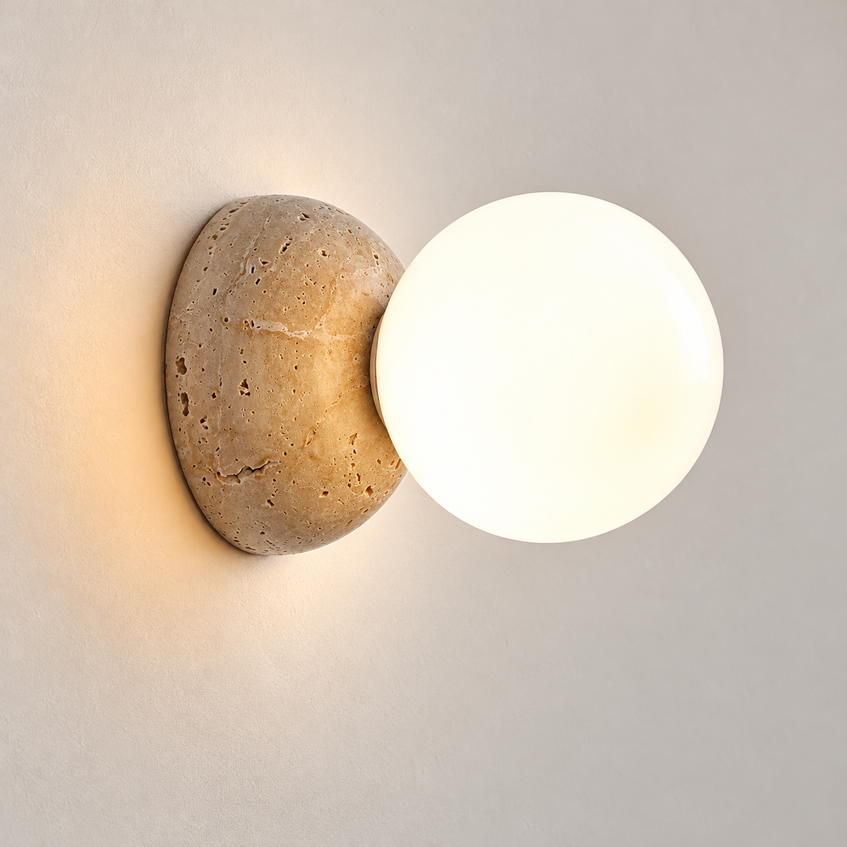 KOYAMA TOYOTOMI travertine wall light — hero