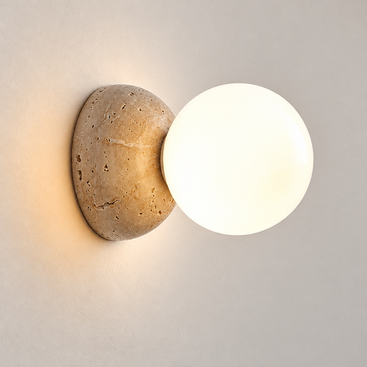 KOYAMA TOYOTOMI travertine wall light — hero