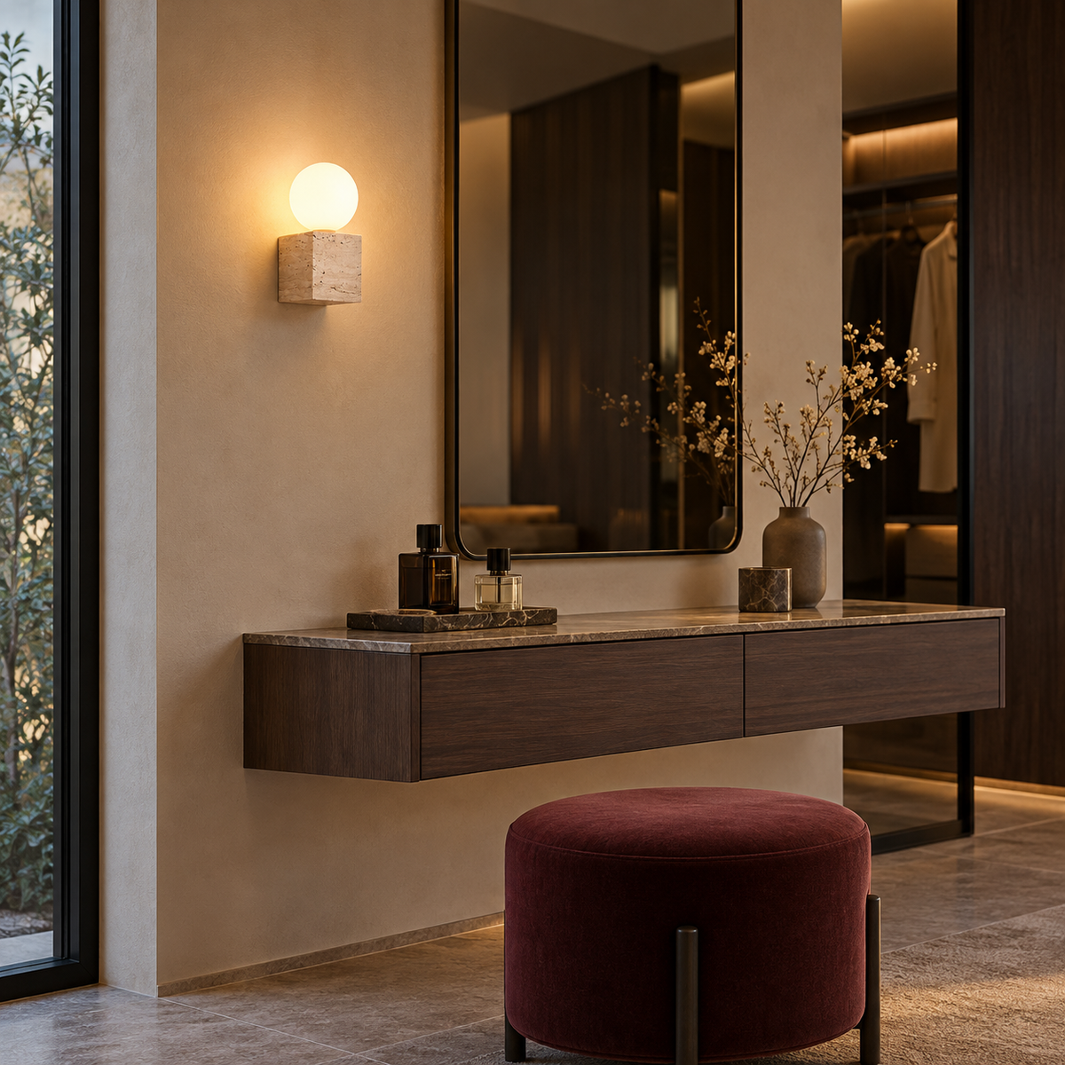 KOYAMA TOYOURA travertine wall light — scene-a