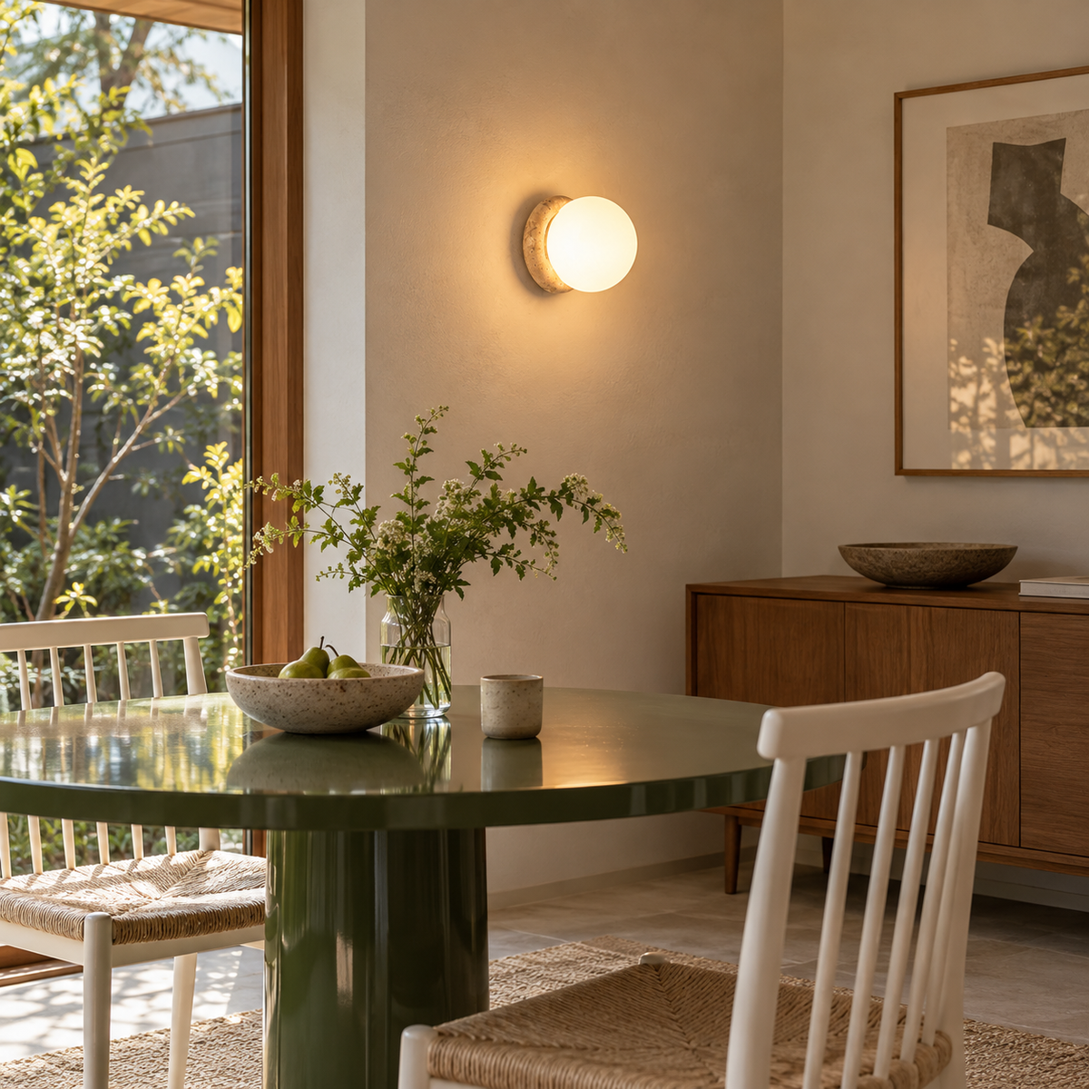 KOYAMA TSUBETSU travertine wall light — scene-a