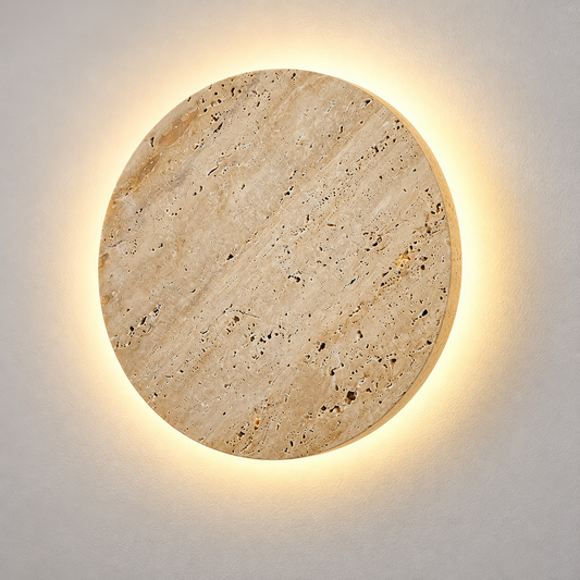 KOYAMA UTASHINAI travertine wall light — hero