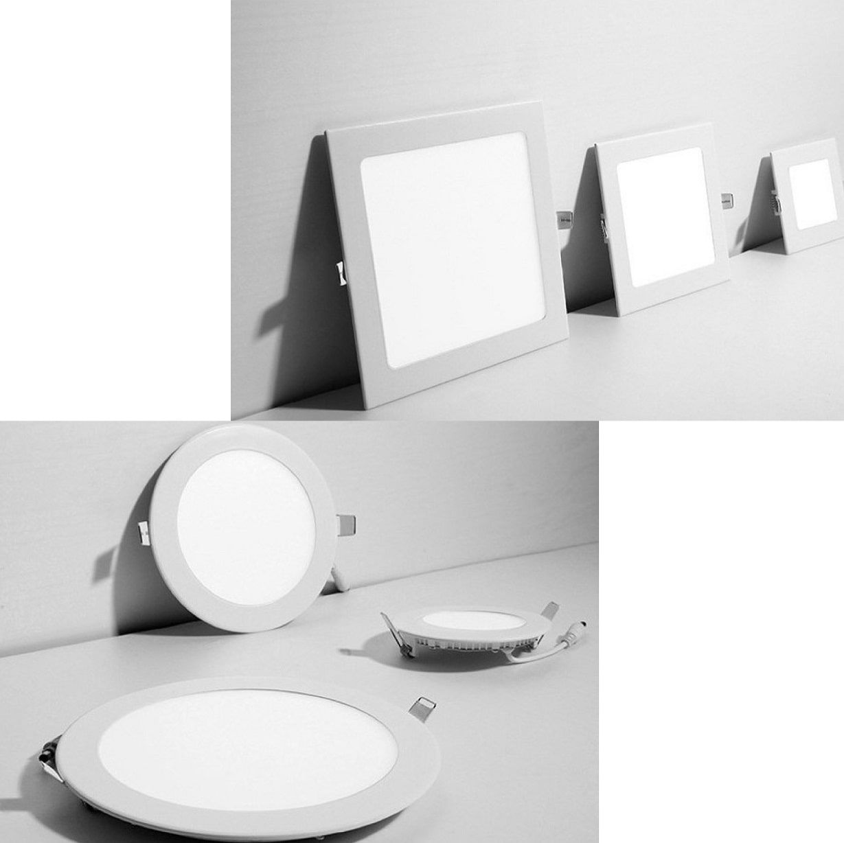 KE Licht Slim LED square round panel light 6w/9w/12w/15w/18w